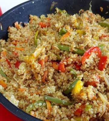 Verduras salteadas al wok con quinoa