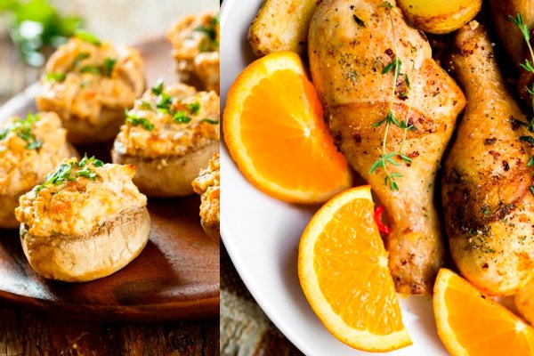 Menú Navideño para 4: Pollo a la naranja, Champiñones rellenos y Pie de Limón casero