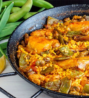 Recetas clásicas de la cocina Española: Gazpacho Andaluz, Tortilla española, Croquetas y Paella Valenciana